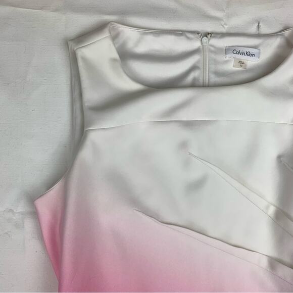 Calvin Klein women's 12 large white pink ombre dress business career work - Picture 4 of 13